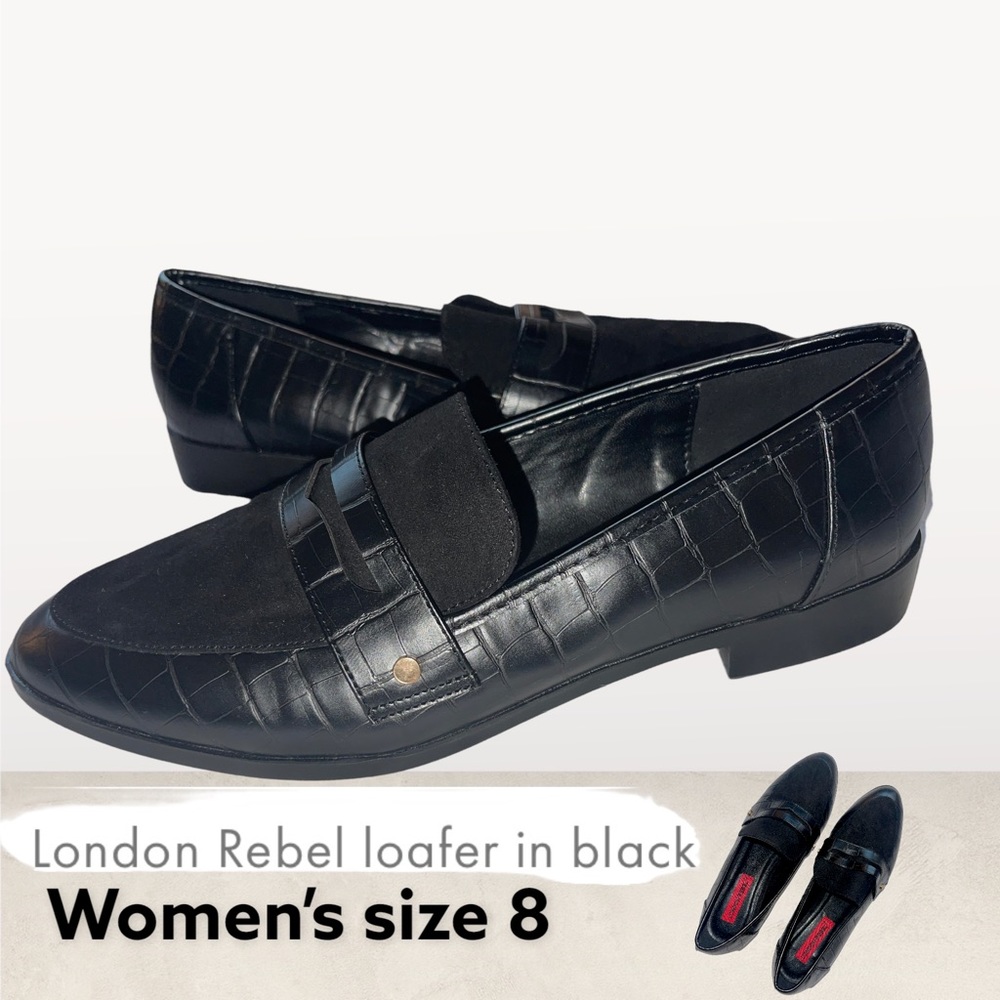 Black loafers size 8